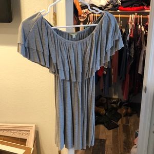 Gianni Biilni grey jersey off the shoulder top
